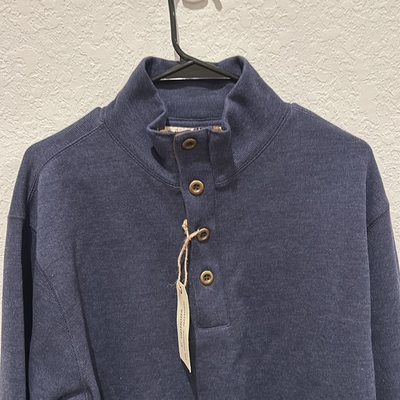 R-Options Men's Button Quarter Zip With Patches Sweater Size L - Picture 5 of 6